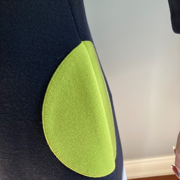 Lisa Perry Navy and Green Dress - - Picture 3 of 3